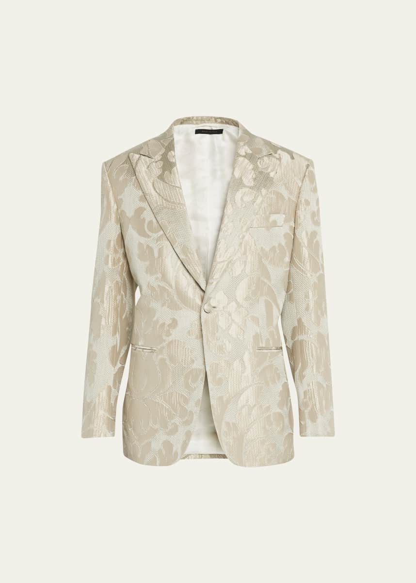 Brioni Men's Floral Jacquard Dinner Jacket