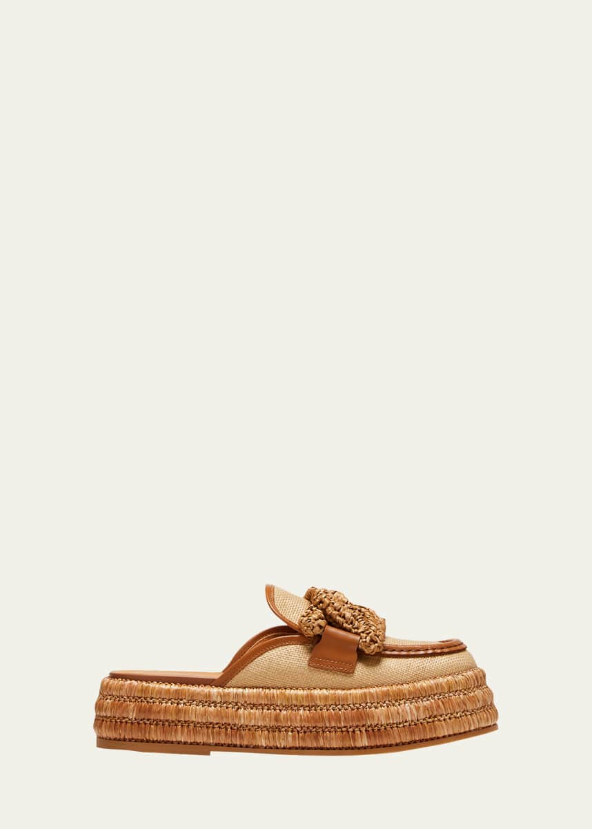 Tod's Zeppa Raffia Mule Loafers