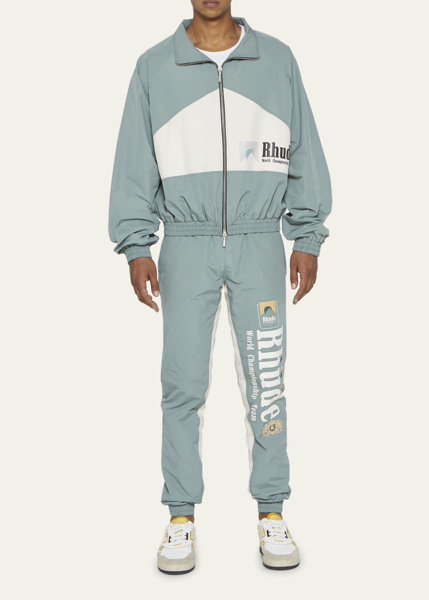 Rhude Men's Senna Colorblock Logo Flight Jacket