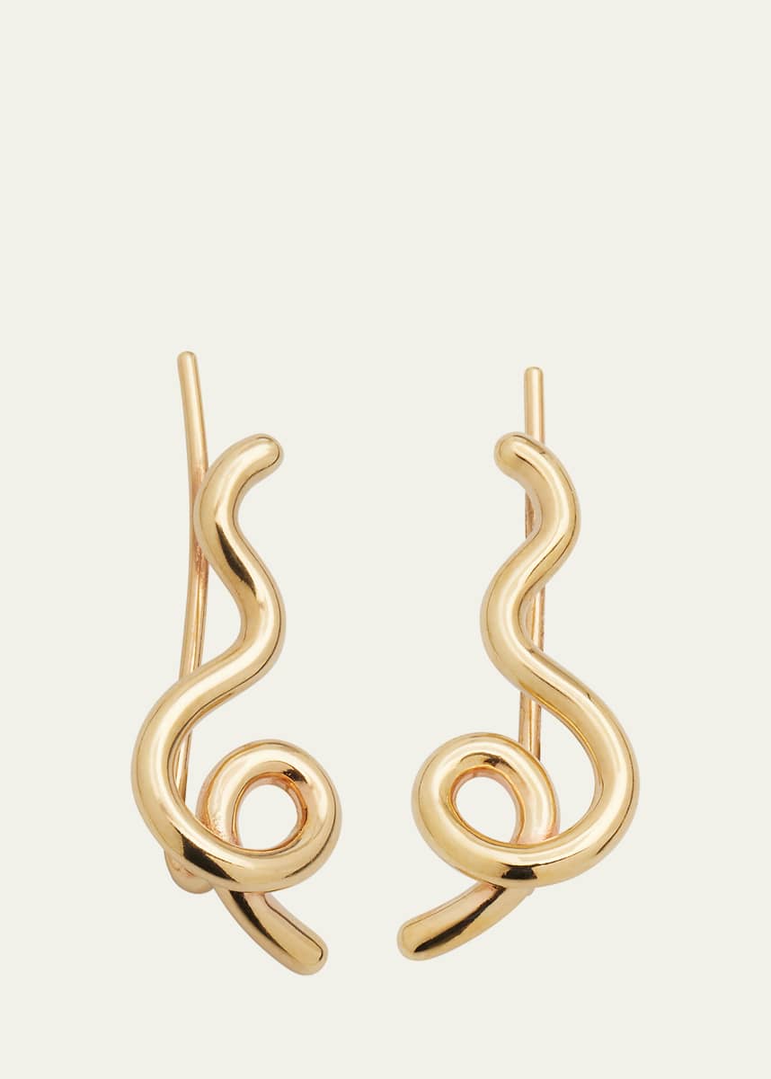 Bea Bongiasca 9K Yellow Gold Wow Mini Climber Earrings