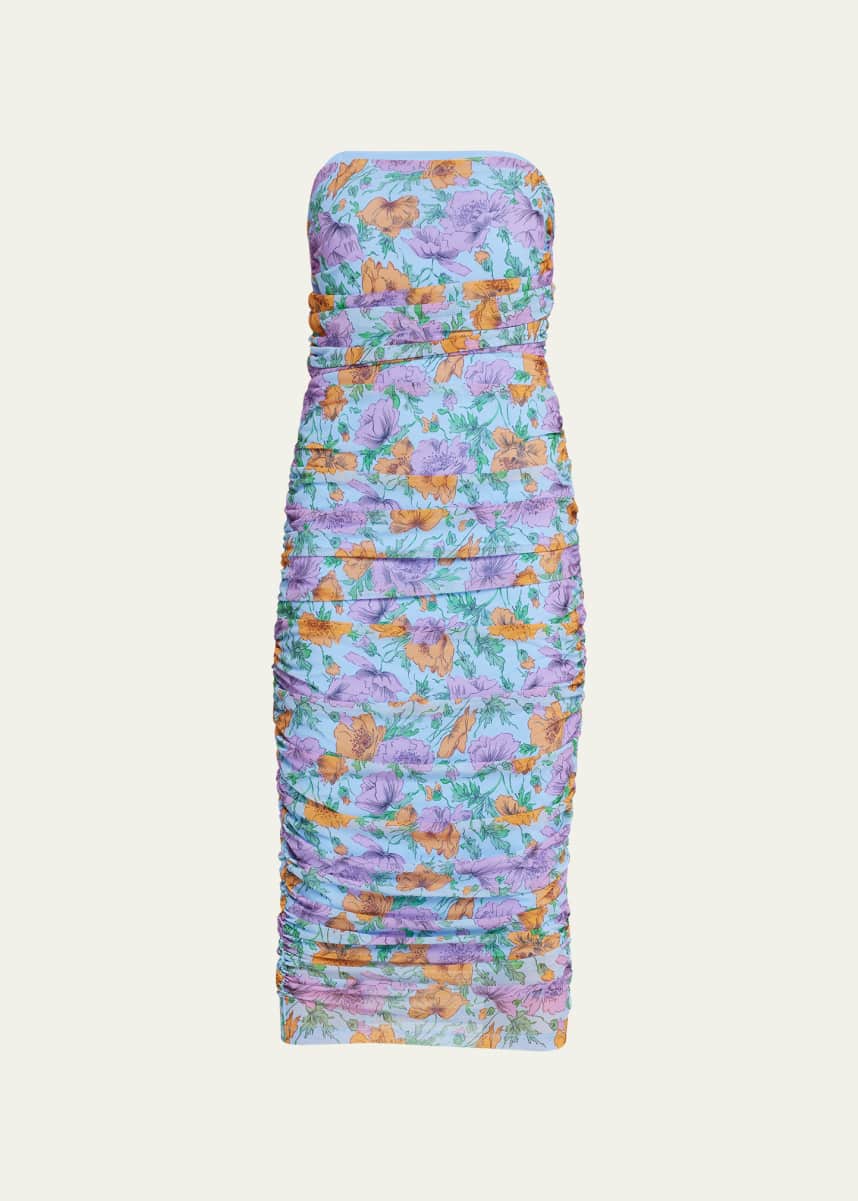 Veronica Beard Quiana Strapless Floral Bodycon Dress
