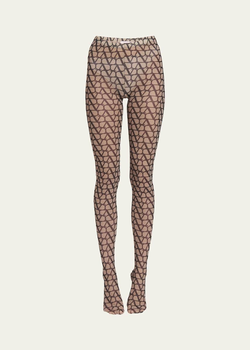 Valentino Garavani Logo-Print Sheer Tights