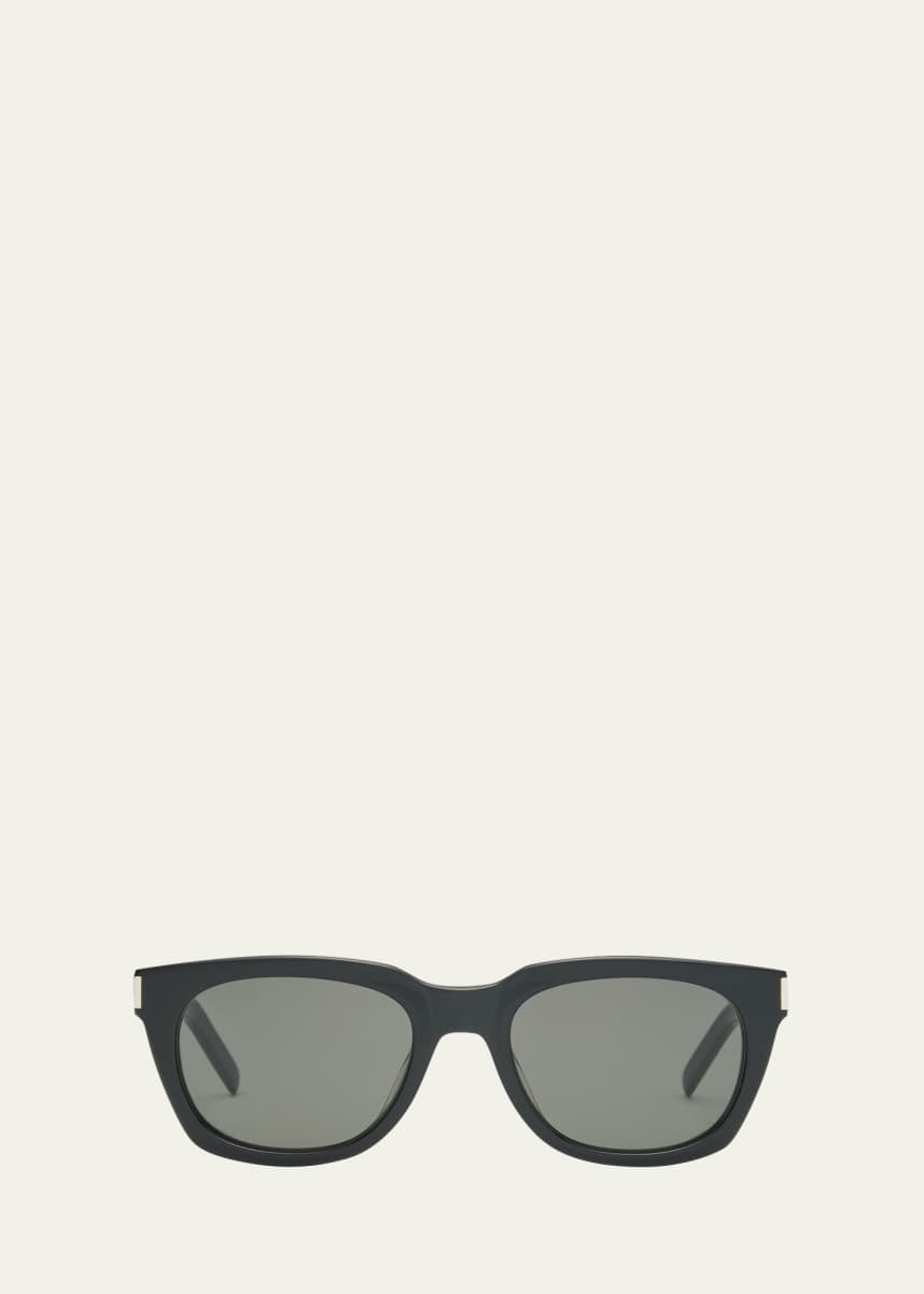Saint Laurent Engraved Logo Square Acetate Sunglasses