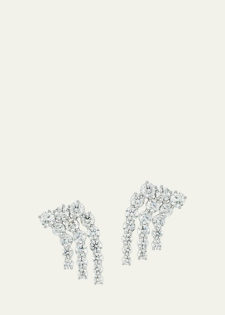 Jemma Wynne White Gold Connexion Graduating Triple Row Diamond Studs