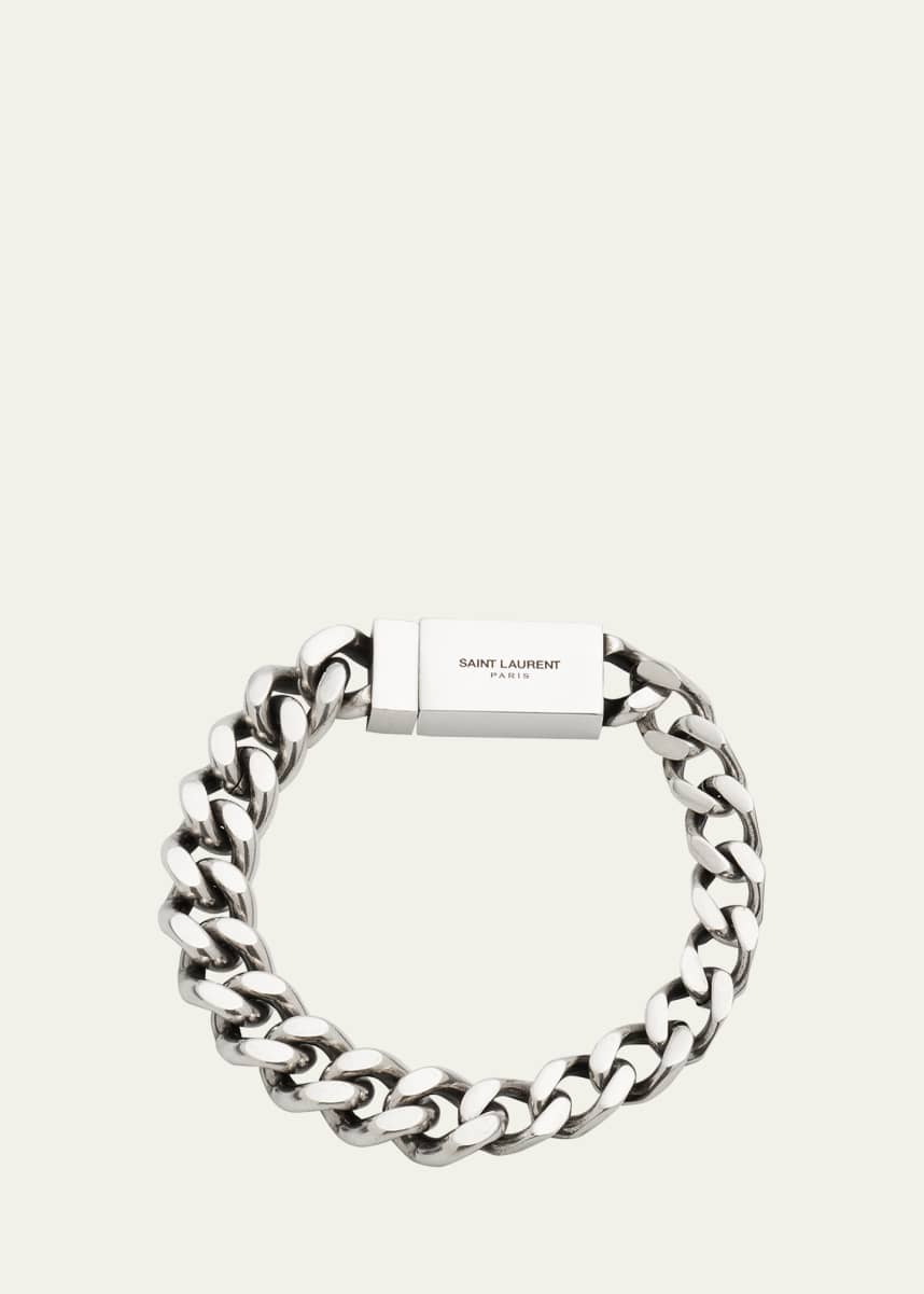 Saint Laurent Men's Thick Curb Chain Bracelet