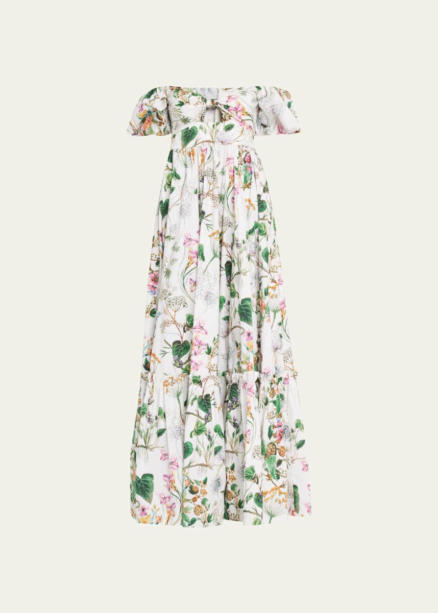 Cara Cara Payton Off-Shoulder Cutout Poplin Maxi Dress