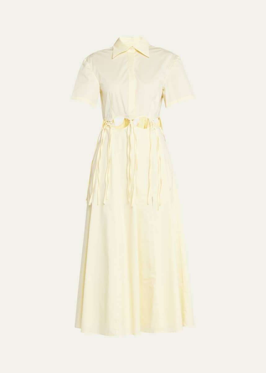 Anna Quan Ondine Cut-Out Tie Maxi Shirtdress