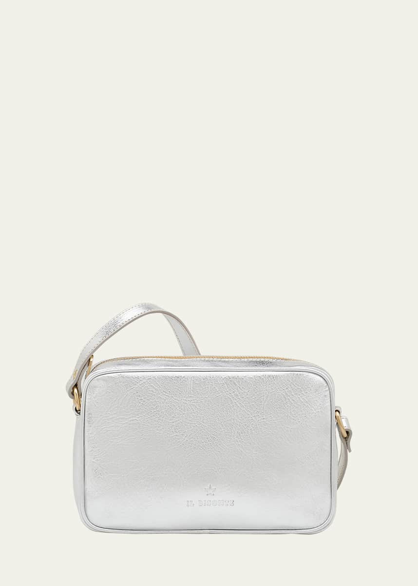 Il Bisonte Oliveta Metallic Leather Camera Crossbody Bag