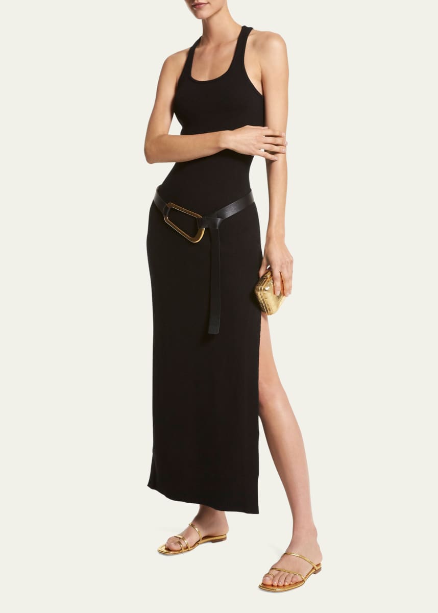 Michael Kors Collection Tank Cashmere Maxi Dress with Side Slit