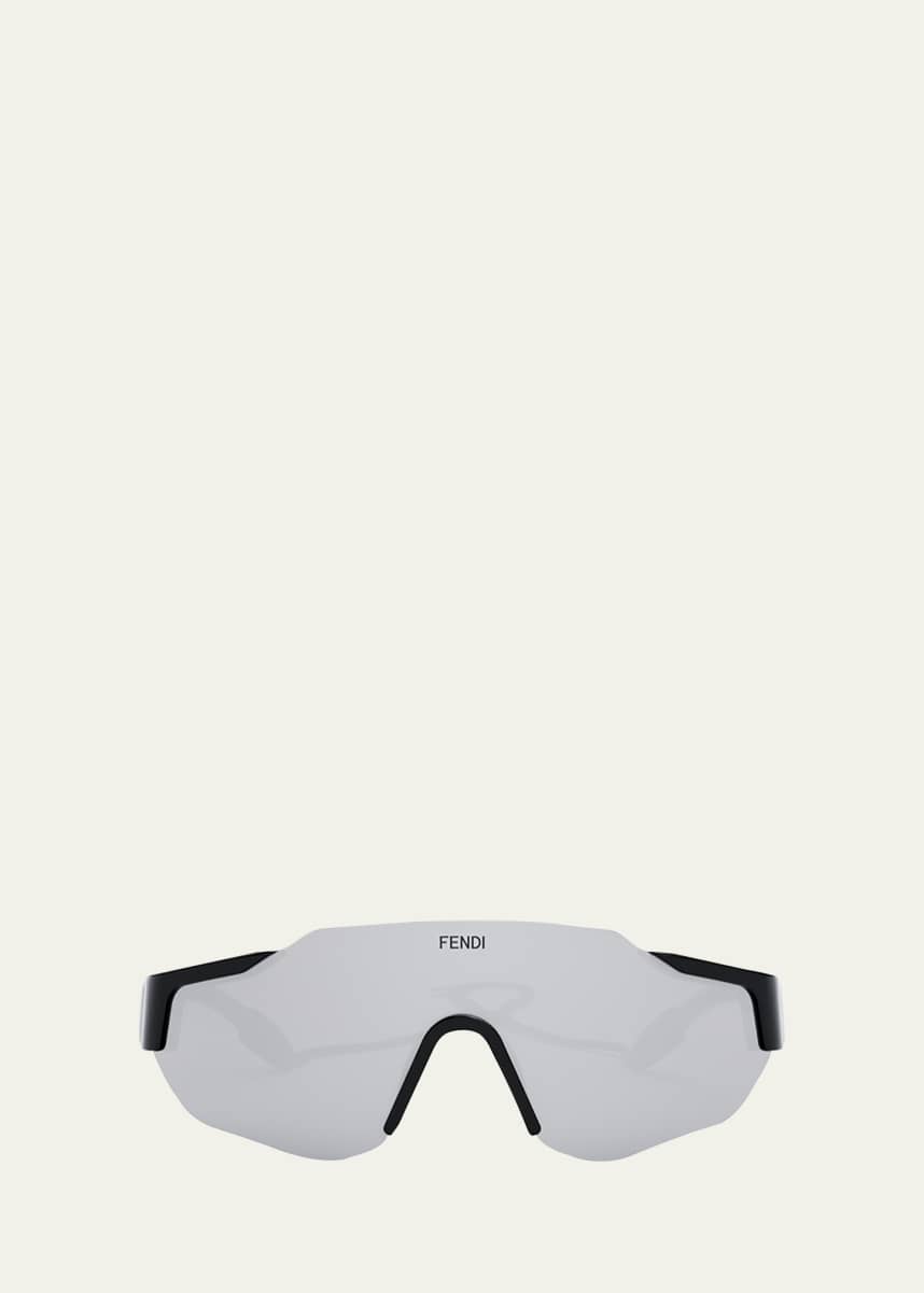Fendi Men's Rimless Nylon Wrap Sunglasses with Lanyard