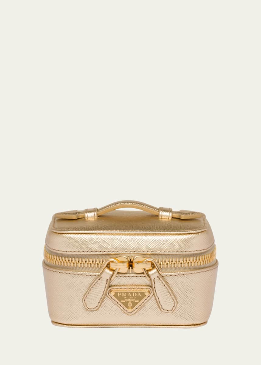 Prada Small Metallic Leather Vanity Case - Bergdorf Goodman
