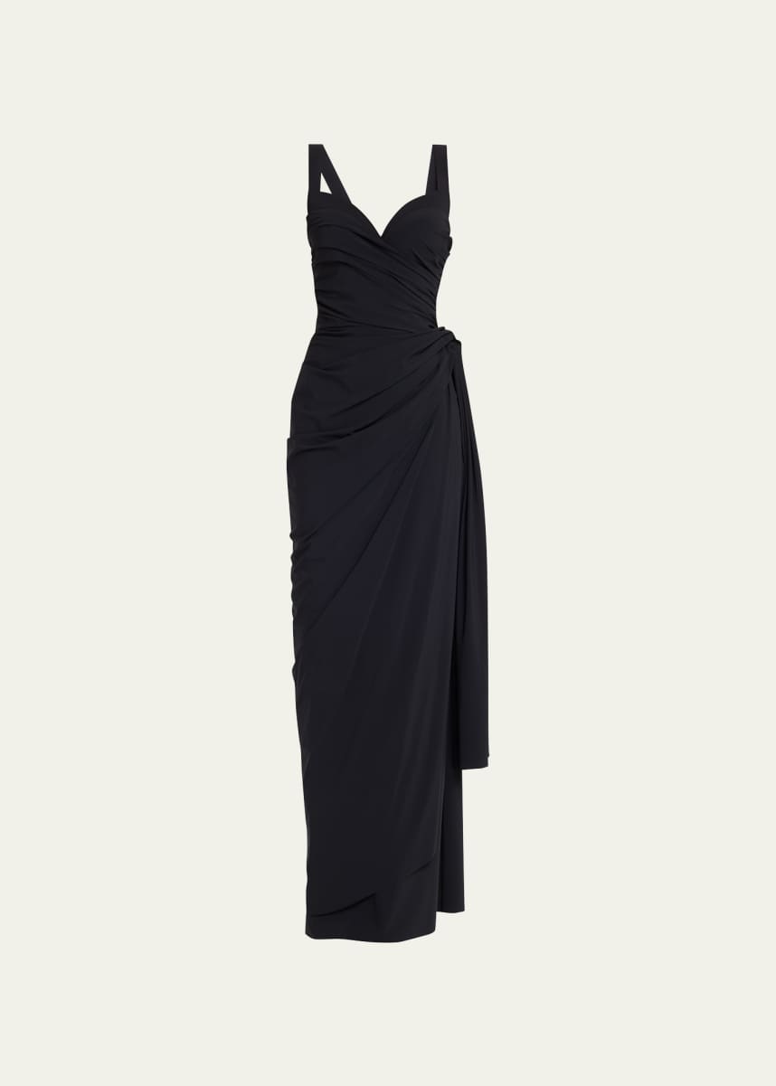 Chiara Boni La Petite Robe Raelynn Draped Sweetheart Column Gown
