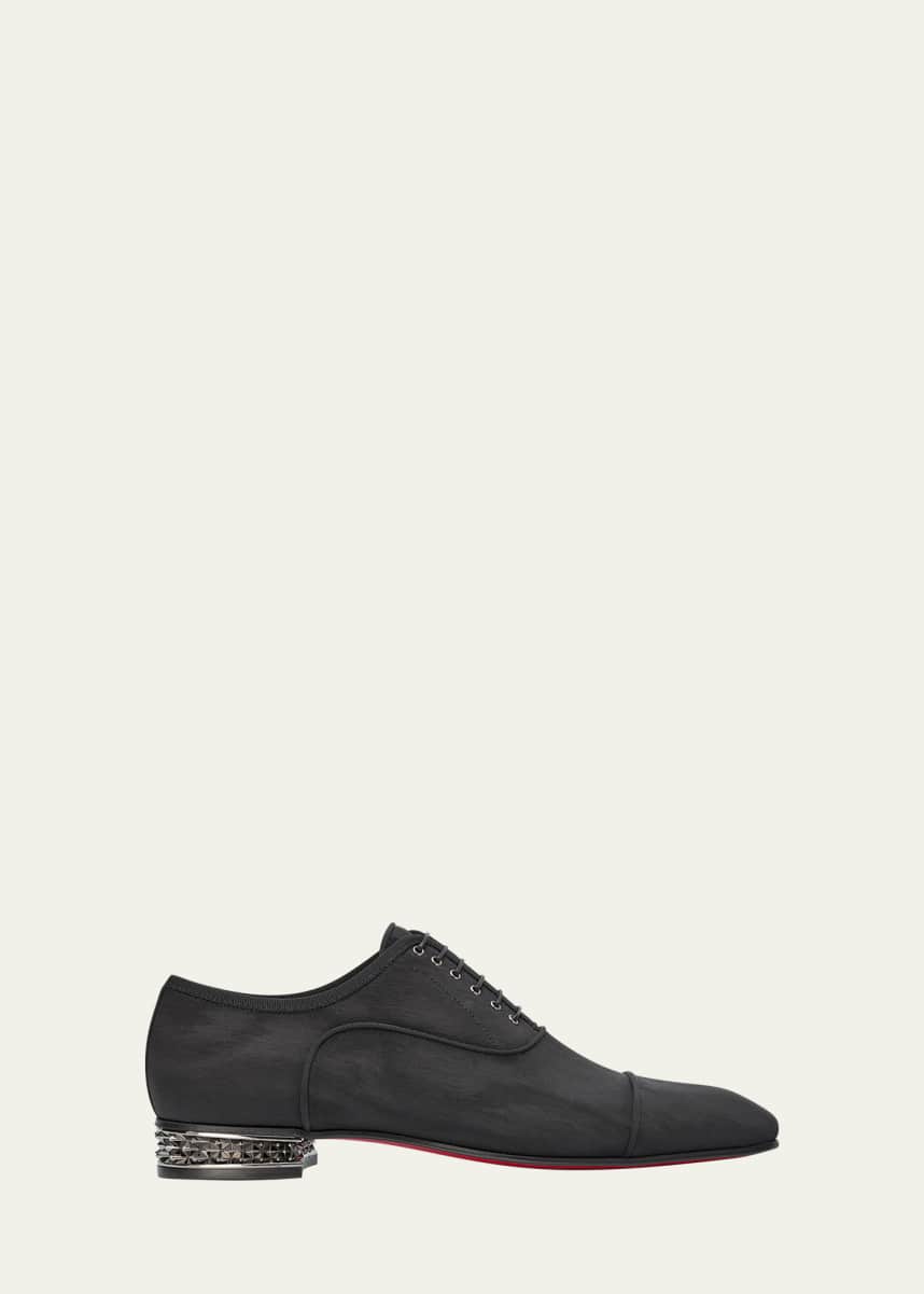 Christian Louboutin Men's Greggyrocks Red-Sole Satin Oxfords