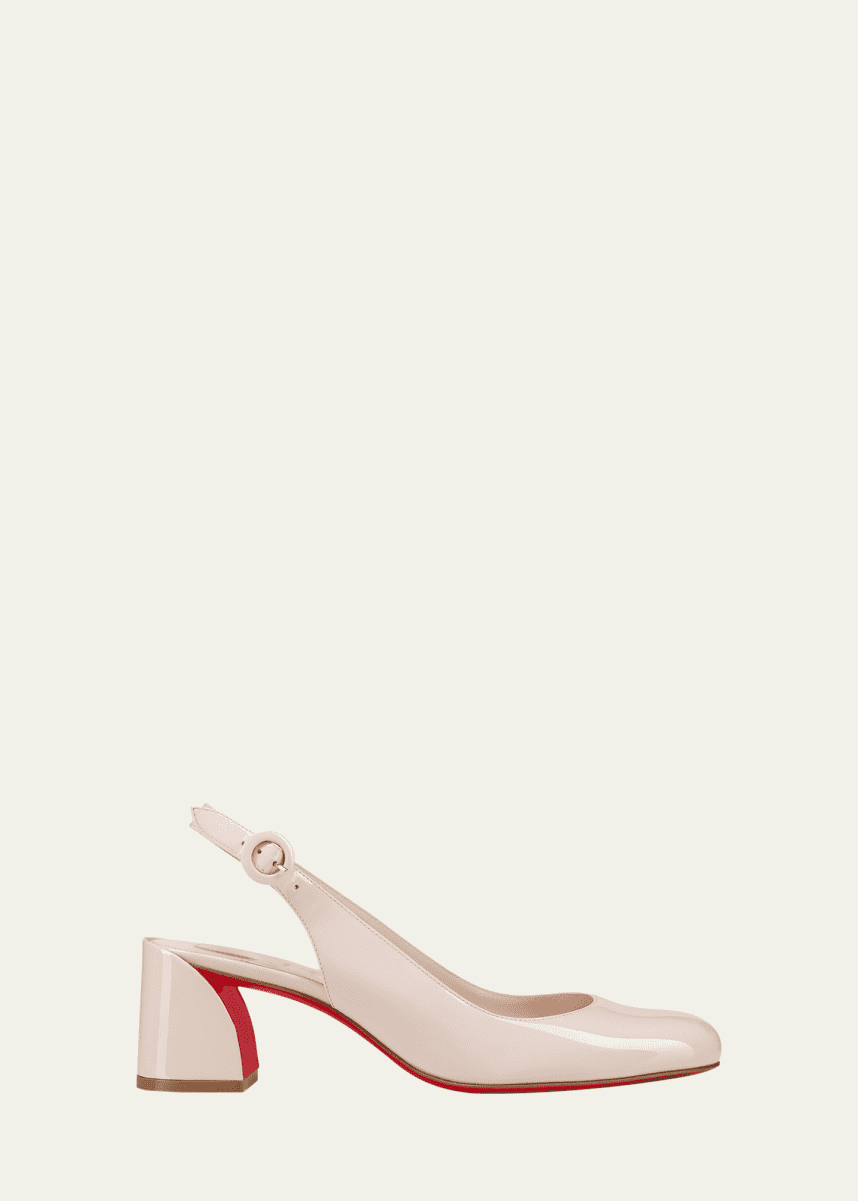 Christian Louboutin So Jane Patent Red Sole Slingback Pumps