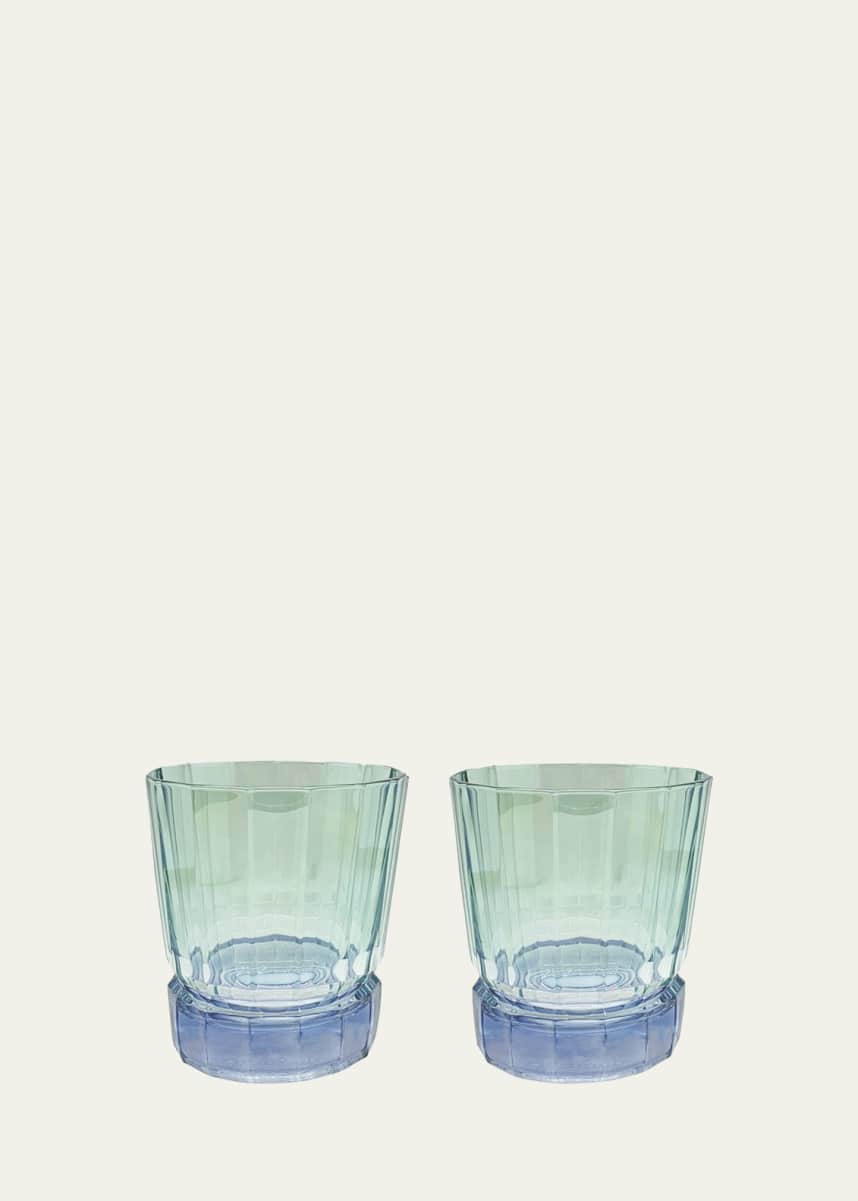 Luisa Beccaria Green Shaded Short Glass Tumblers, Set of 2