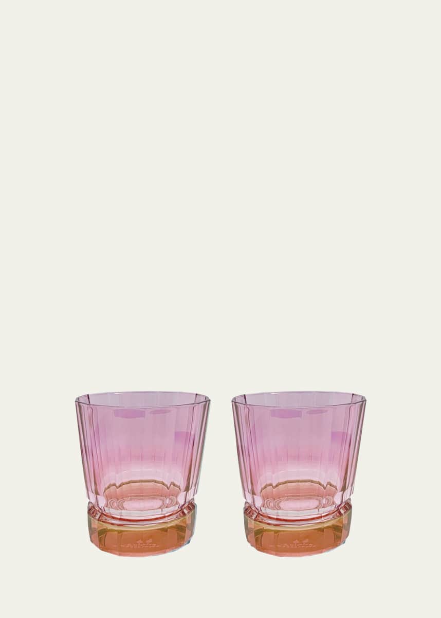 Luisa Beccaria Pink Shaded Short Glass Tumblers, Set of 2