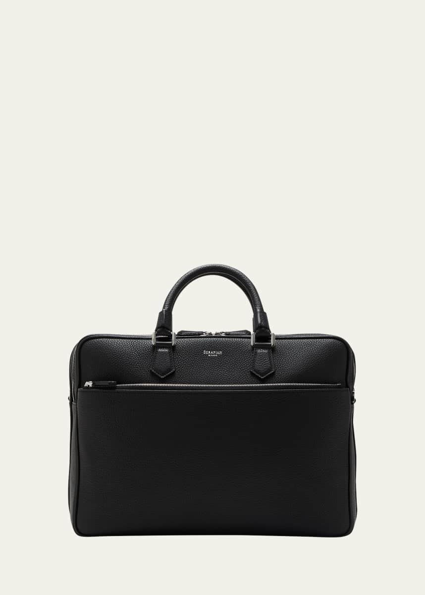 Serapian Men's Leather Double Briefcase