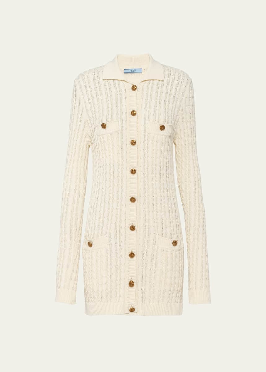 Prada Cable Cotton Mini Dress