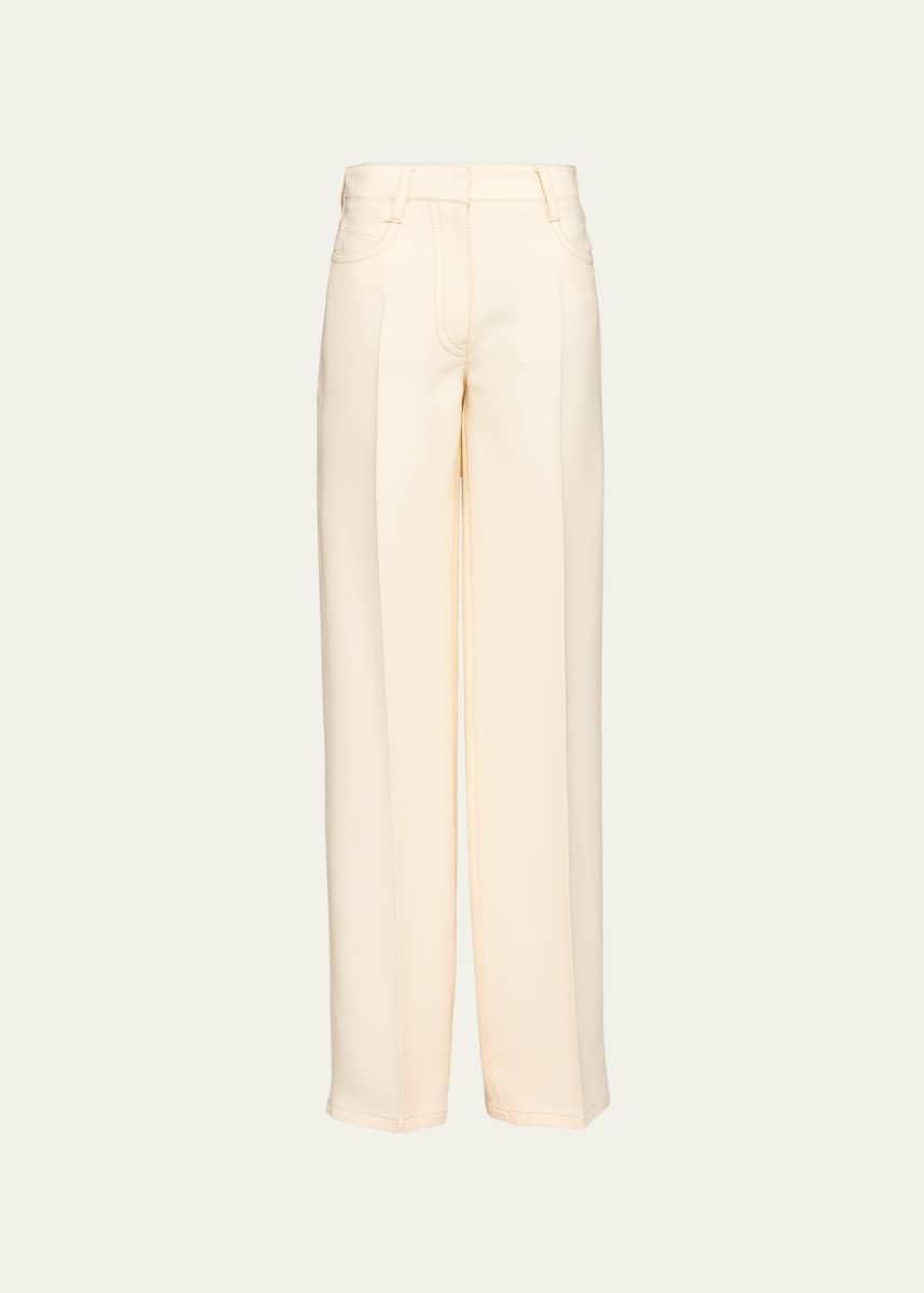 Prada Tricotine Straight-Leg Pants