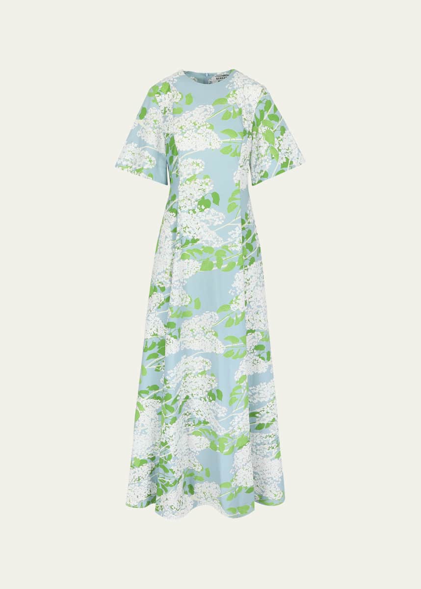 BERNADETTE Floral Print Waisted Maxi Dress