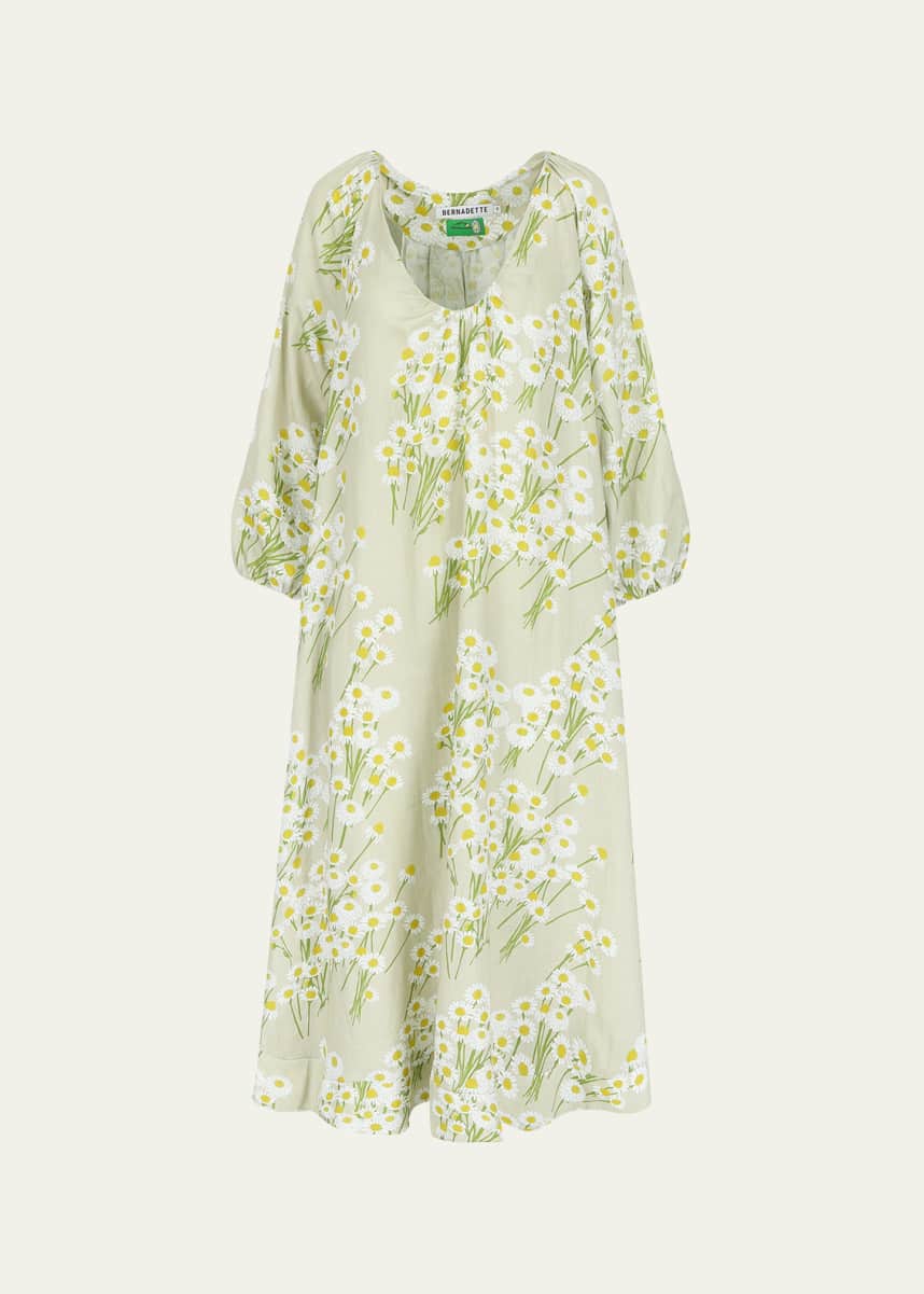 BERNADETTE Voluminous Floral Print Maxi Dress