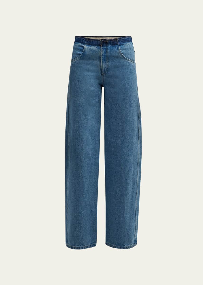Christopher Esber Deconstructed Denim Straight-Leg Jeans