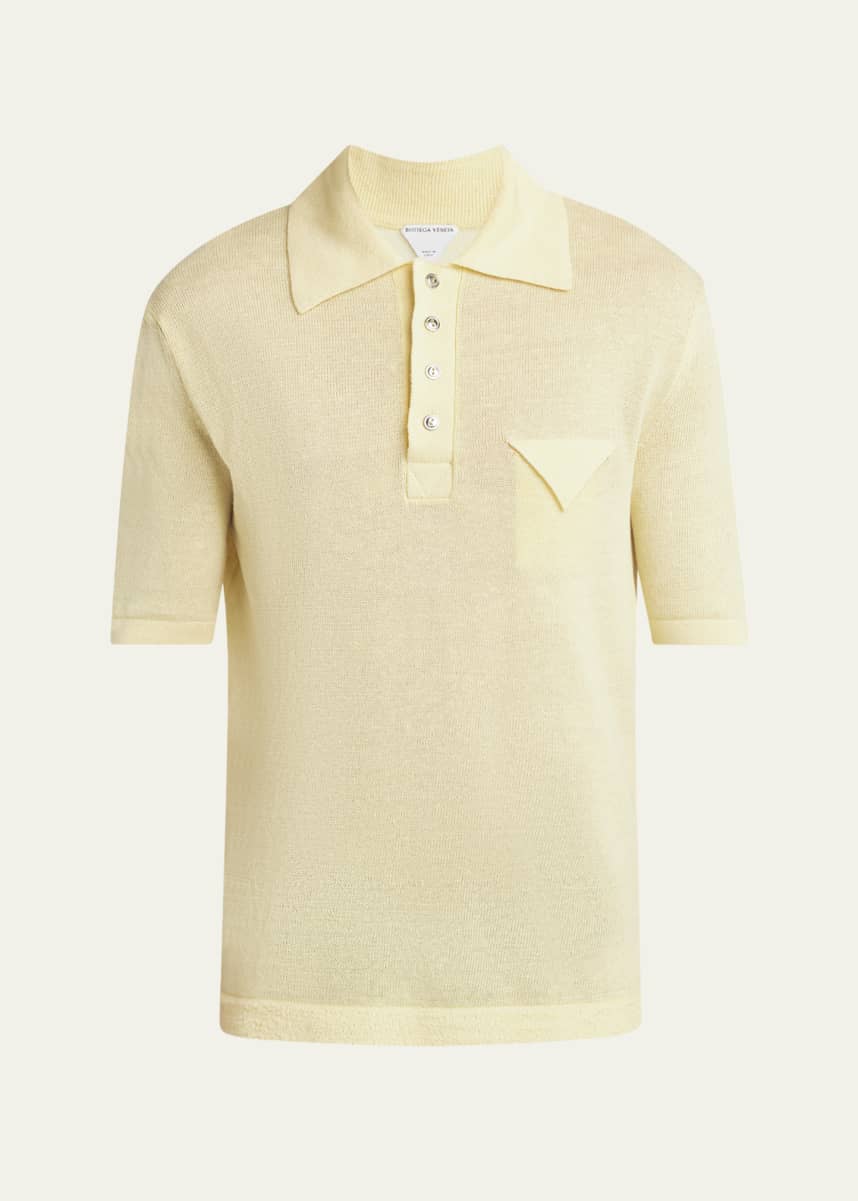 Bottega Veneta Men's Linen-Knit Polo