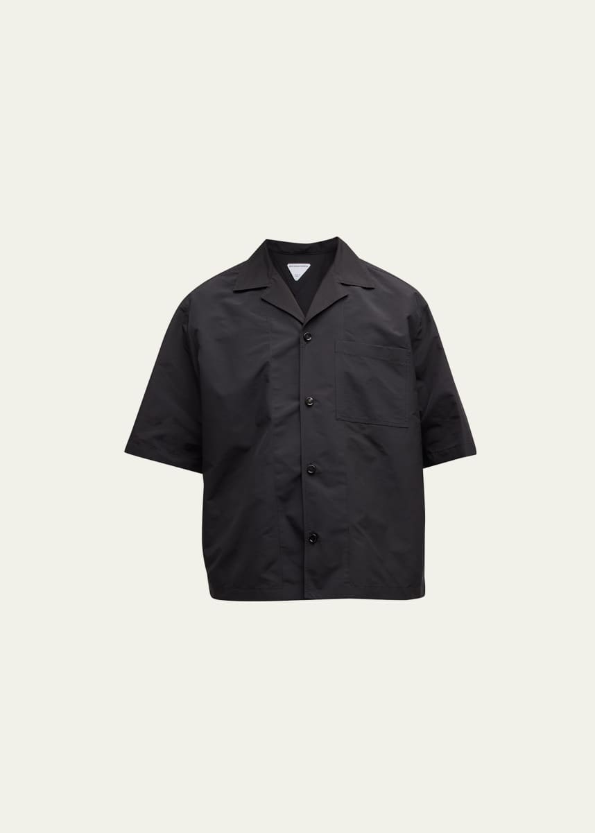 Bottega Veneta Men's Tech Nylon Camp Shirt
