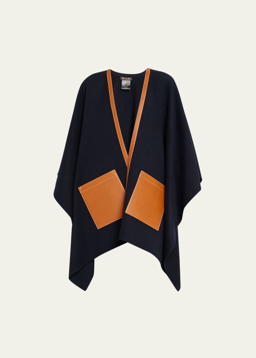 Loro Piana Teodora Cashmere & Leather Cape