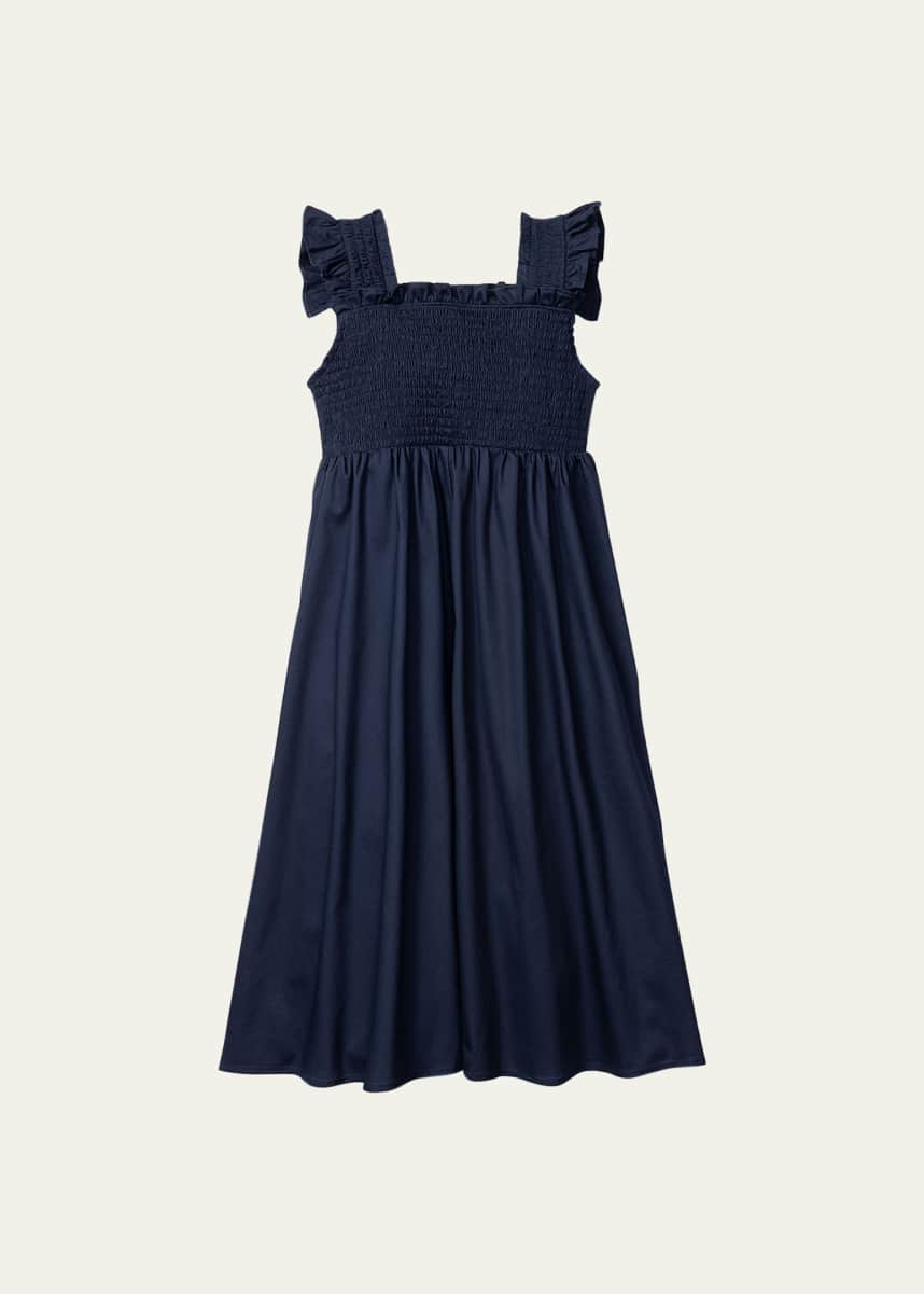 Petite Plume Girl's Margaux Twill Sun Dress, Size 2-12