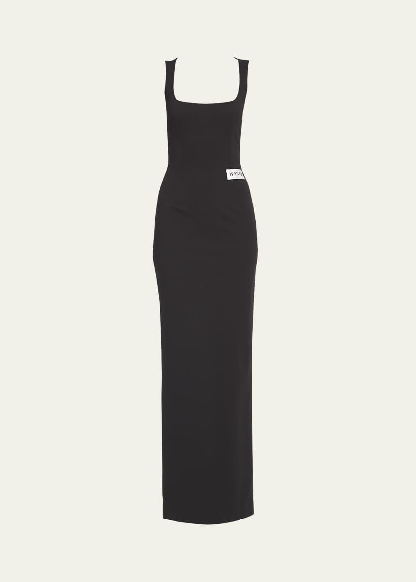 Dolce&Gabbana Stretch Jersey Column Dress with Year Patch