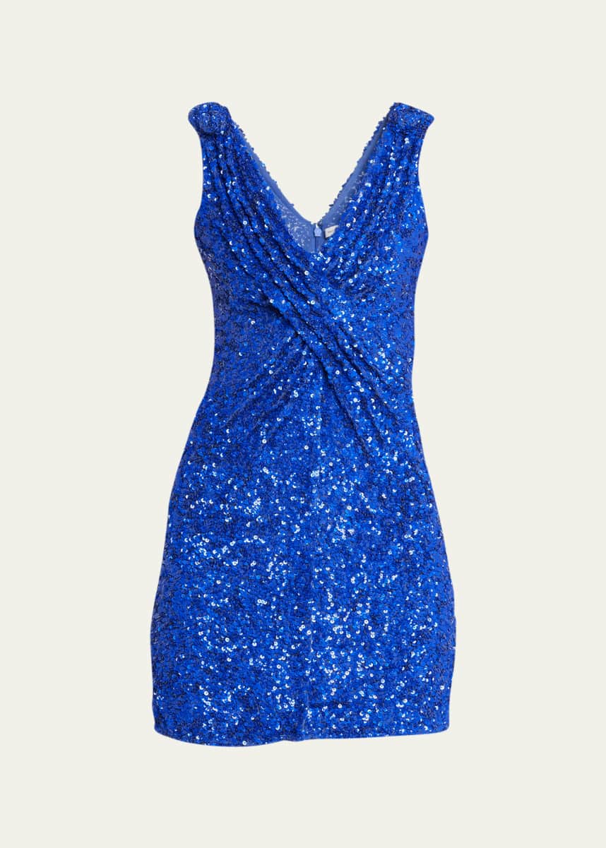 Rachel Gilbert Elio Hand-Embellished Mini Dress