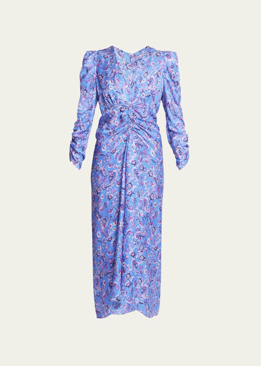 Isabel Marant Albini Floral Ruched Midi Dress