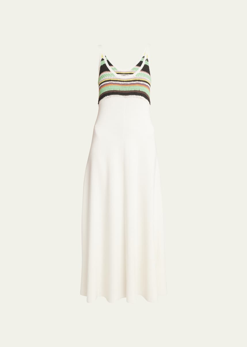 Chloe Hand Crochet Striped Tank-Top Dress