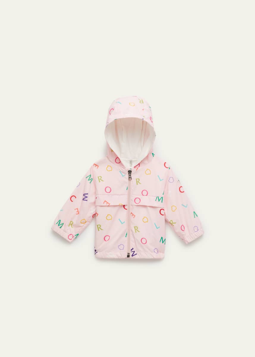 Moncler Girl's Anstey Scattered Logo-Print Jacket, Size 3M-3