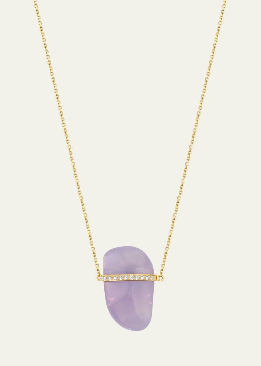 JIA JIA Lavender Moonstone Diamond Bar Necklace