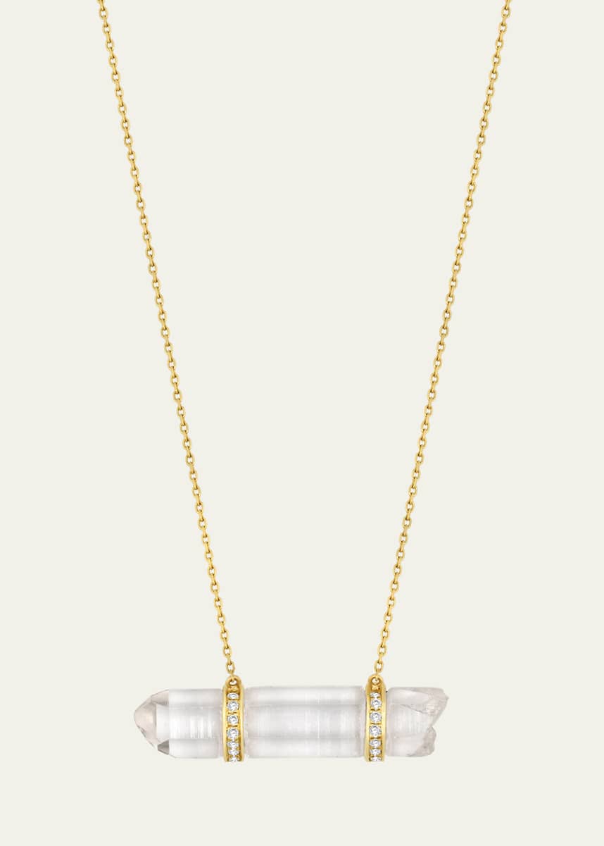 JIA JIA Crystal Quartz Double-Diamond Bar Necklace