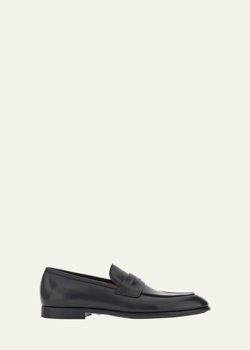 Ferragamo Men's Funes Leather Penny Loafers