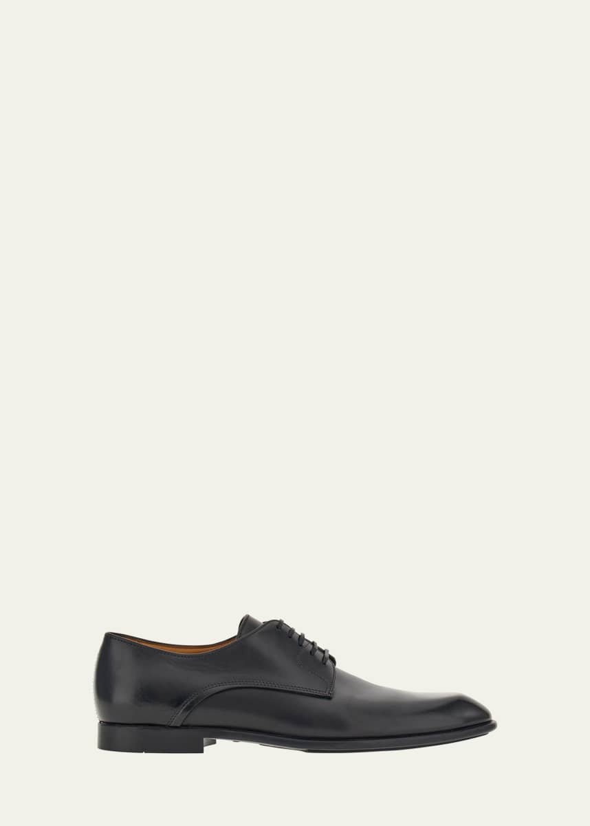 Ferragamo Men's Fosco Leather Derby Shoes