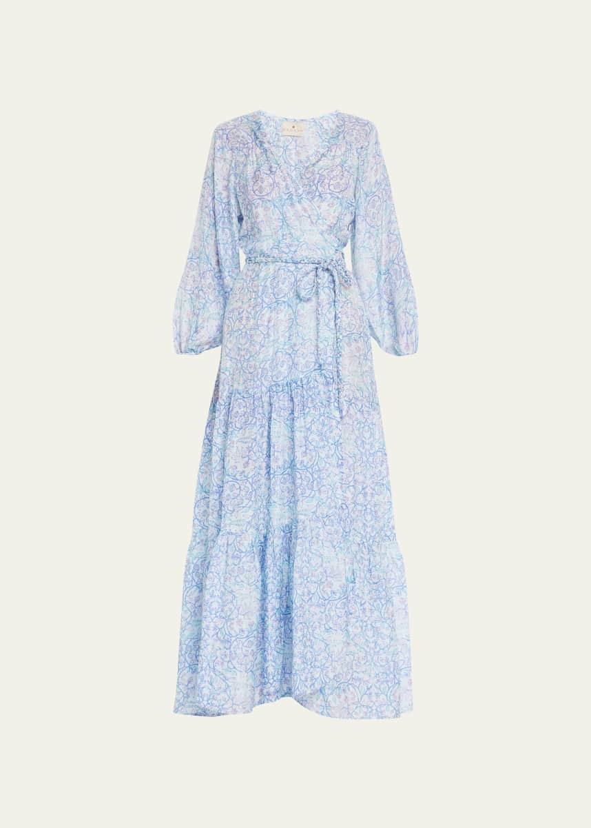 Hannah Artwear Emilia Floral Silk Maxi Wrap Dress