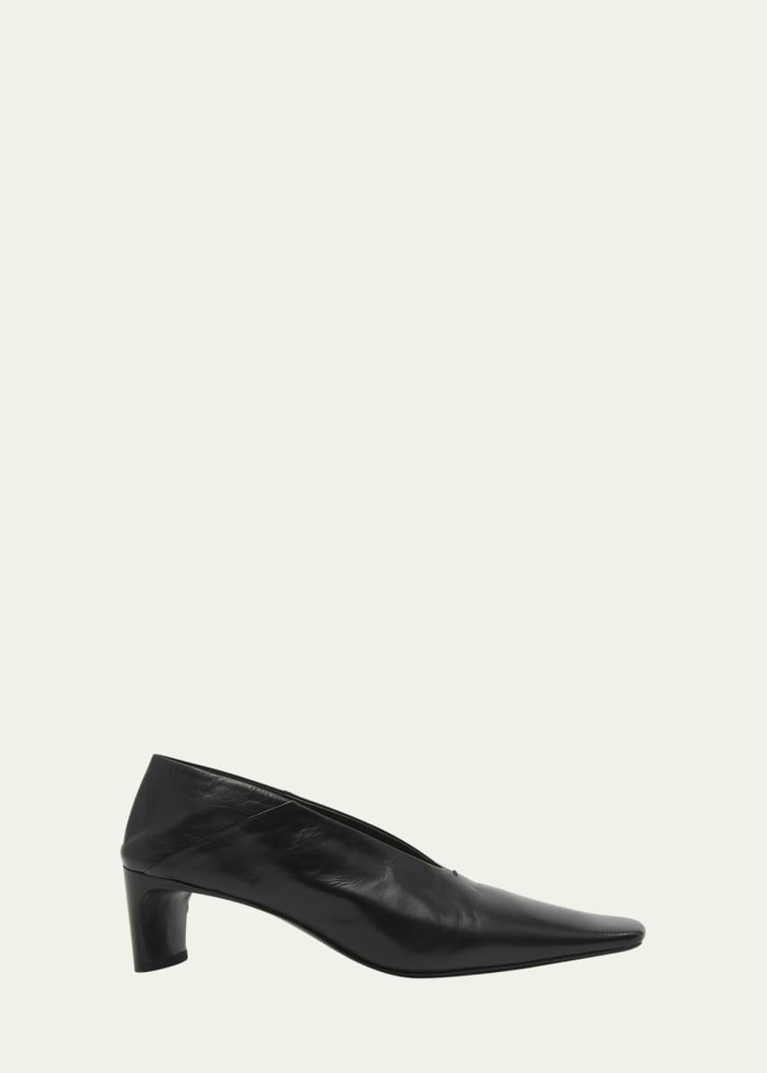 Jil Sander Court Pointed Leather Pumps