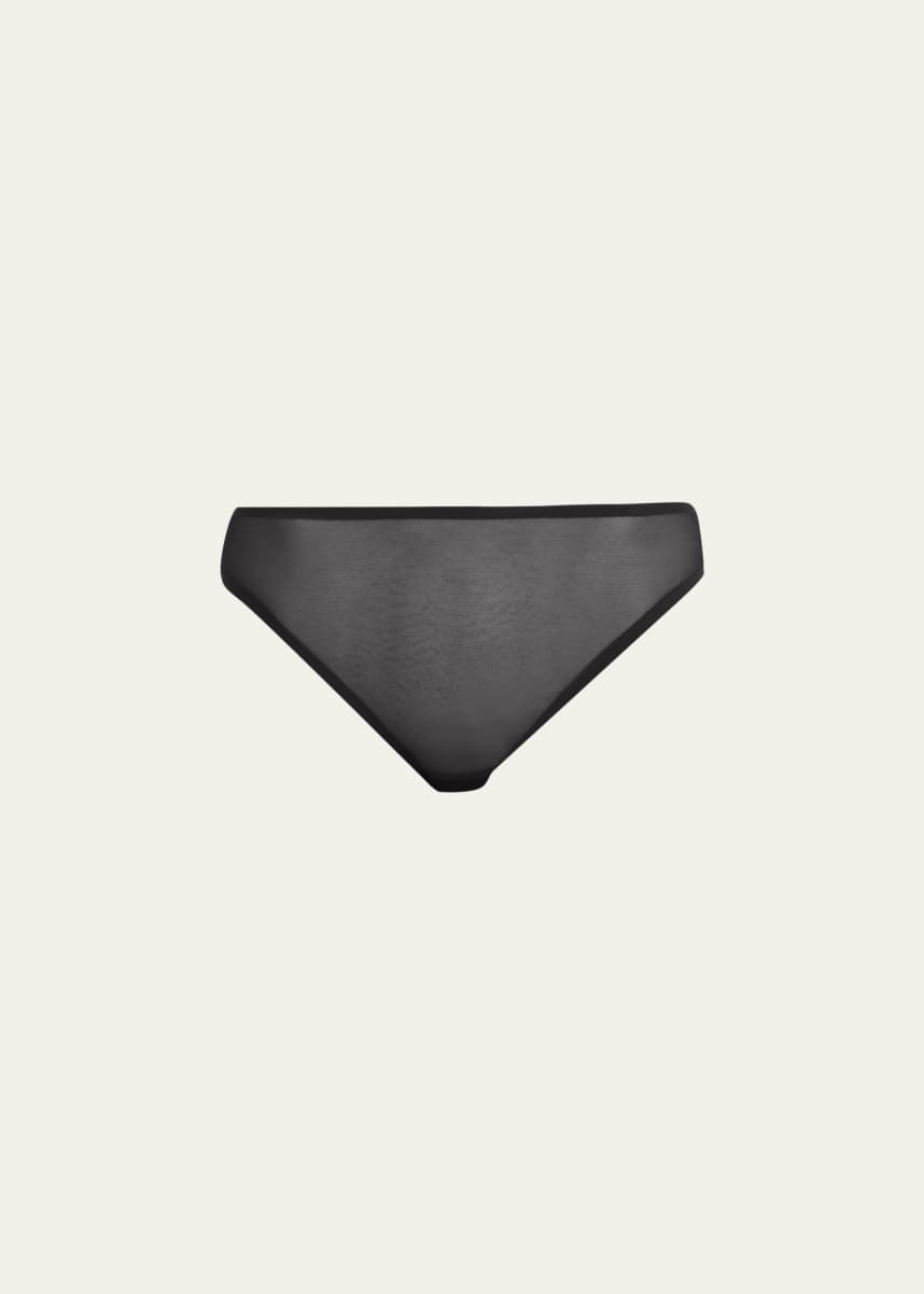 Livy Tiger-Embroidered Mesh Briefs