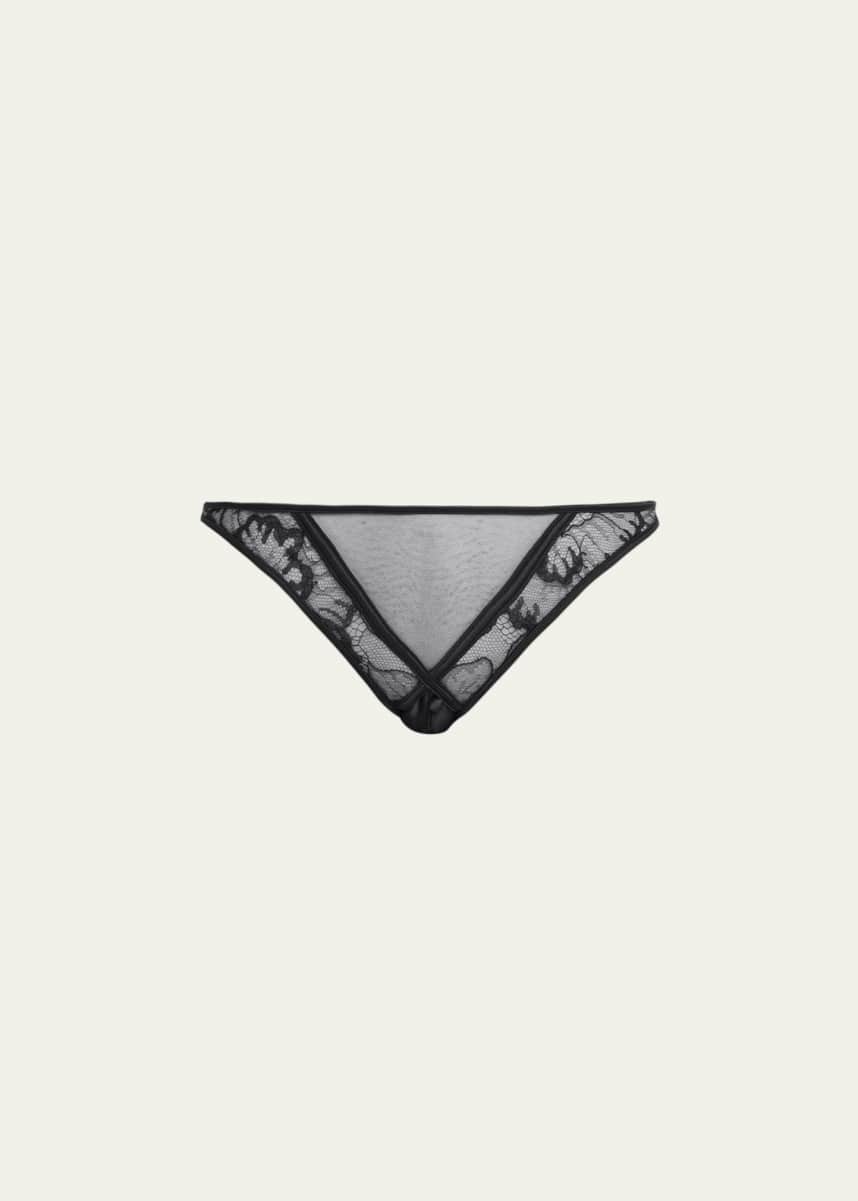 Livy Adorn Low-Rise Cutout Lace & Satin Briefs