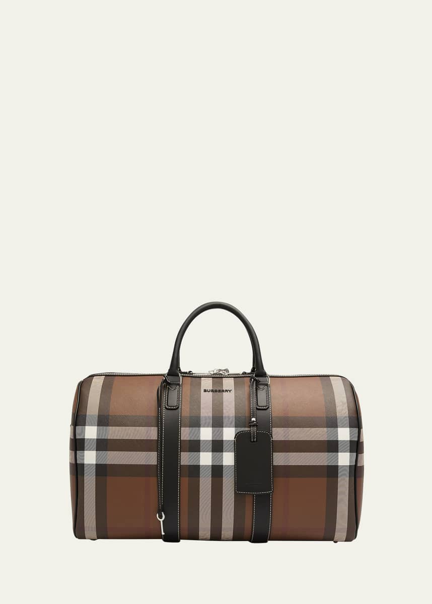 Burberry Men's Exaggerated Check Duffel Bag