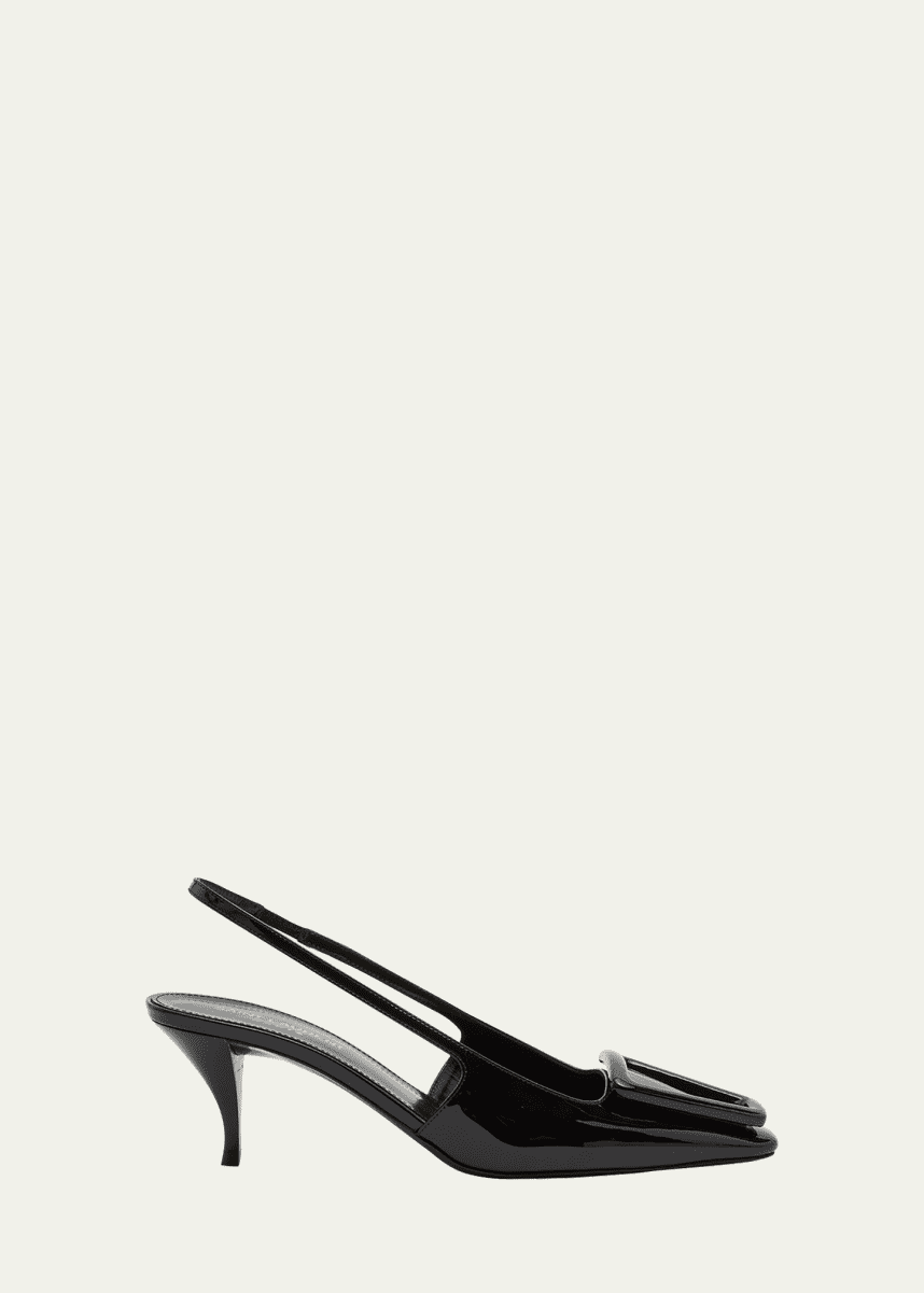 Cassandra belt with square buckle in smooth leather - Saint Laurent