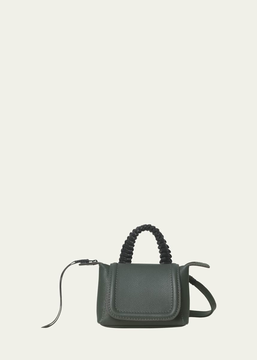 Callista Mini Grained Leather Top-Handle Bag