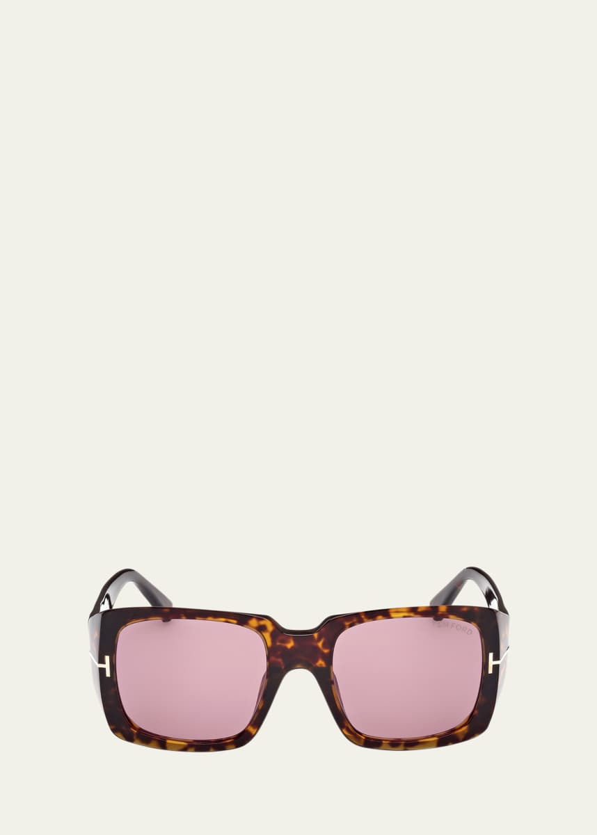 Strawberry Moon Square Black Acetate & Gold-Plated Steel Sunglasses