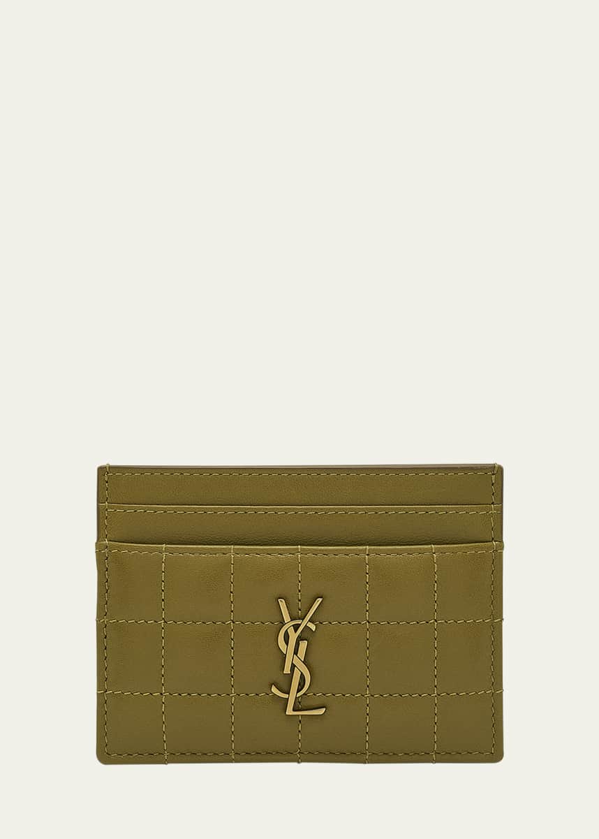 Saint Laurent Cassandre YSL Card Case in Quilted Smooth Leather