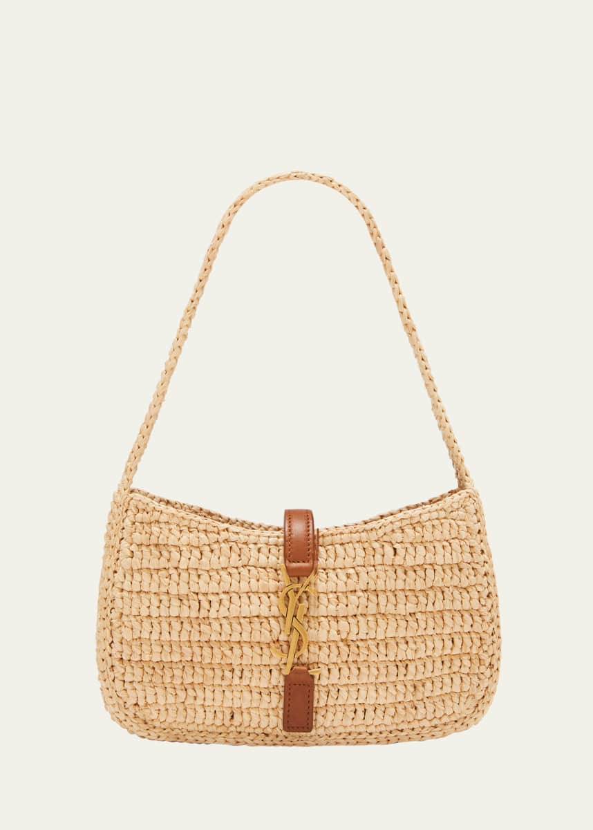 Saint Laurent Le 5 A 7 Mini YSL Shoulder Bag in Raffia