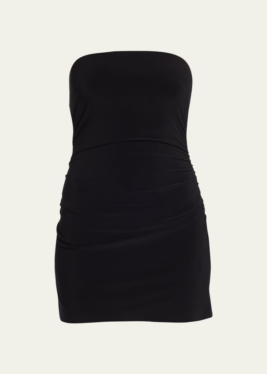 Norma Kamali Shirred Strapless Mini Dress